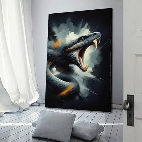 Poster serpent bouche ouverte impression d'art moderne 20x30 cm - 3