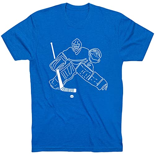 ChalkTalkSPORTS Hockey Goalie Sketch Short Sleeve T-Shirt | Hockey Tee | Youth and Adult Sizes
