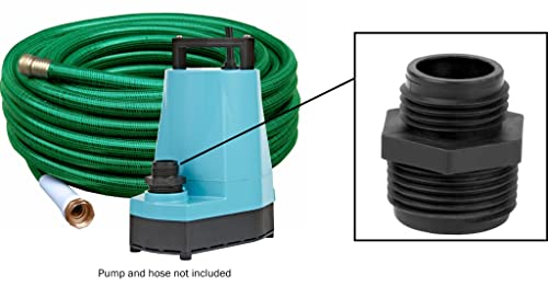 Image of Little Giant GH-1, 1 inch MNPT x 3 /4 inch Male GHT Garden Hose Reducer /Adapter
