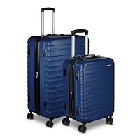 Amazon Basics Hardside Expandable Spinner Suitcase, Navy Blue, 2-piece (55cm, 78cm) [Warehouse]