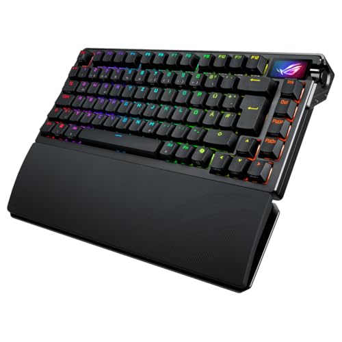ROG Azoth Extreme Tastiera da gioco 75% (layout QWERTZ, interruttori meccanici ROG NX, touch screen OLED, triplo pulsante di controllo, wireless tramite Bluetooth, 2,4 GHz RF Wireless, USB, - Tastiera gaming - Immagine 1