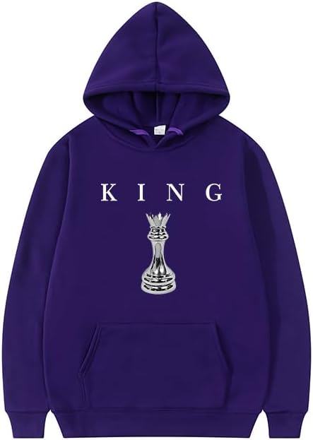 King Chess Hoodies Unisex Pullover Hoodie Classic Fit Kangaroo Pocket Casual Sweatshirt