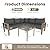 VONZOY 6 Pieces Patio Furniture Set, Wood-Look Metal Outdoor Sectional Furniture Conversation Set, L Shape Patio Couch with Side Table, 6.5" Thick Olefin Cushions for Garden, Backyard, Deck(Dark Grey)