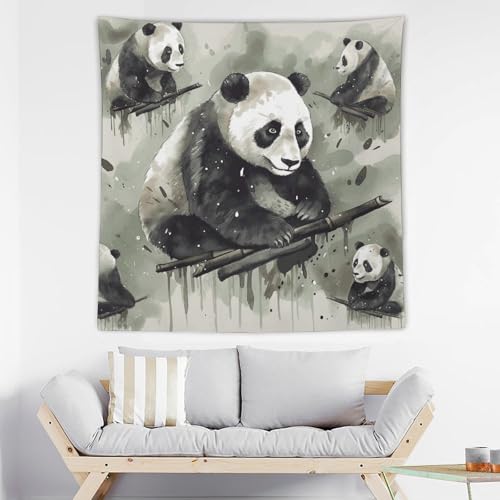 Tapisserie murale panda peinture encre affiche déco chambre