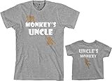 Threadrock Monkey's Uncle Toddler & Men's T-Shirt Matching Set (Toddler: 2T, Sport Gray|Men's: L, Sport Gray)