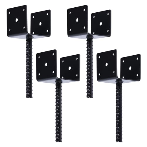 XYADX Concrete Fence Post Base 4x4 inches 4 Pack, Fence Post Anchor Holder Pergola Brackets by XYADX - Used condition - US$24.63