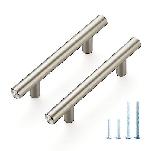 JOY DECOR 30 Pack 5 Inch Cabinet Pulls, 3 Inch (76mm) Hole Center Stainless Steel Drawer Handles for Kitchen Cabinets, Cupboard, Wardrobe – Brushed Nickel Silver by JOY DECOR - Used condition - US$14.78