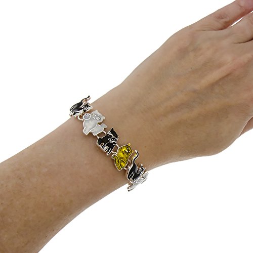 PammyJ Cat Bracelet Brown White and Black Cats2
