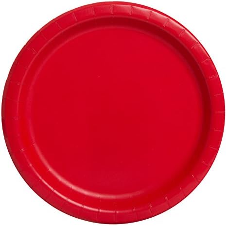 Unique Party 31453 9" Round Dinner Plates | Ruby Red Color Theme | 16ct, Pack of 16