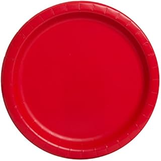 Unique Party 31453 9" Round Dinner Plates | Ruby Red Color Theme | 16ct, Pack of 16