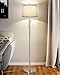 JUNNAI Floor Lamp for Living Room,Adjustable Height Standing Lamp,Dimmable Modern Floor Lamps for Bedroom Office Tall Floor Lights with Pull Chain Bulb Included-Silver Gray Shade