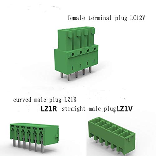 Gimax 5sets Plug pull PCB terminal 3.81 Board to board connection terminal 3.81mm plug-in PCB terminal green male female plug pin - (Color: LC12V LZ1V, Pins: 12P 5sets)
