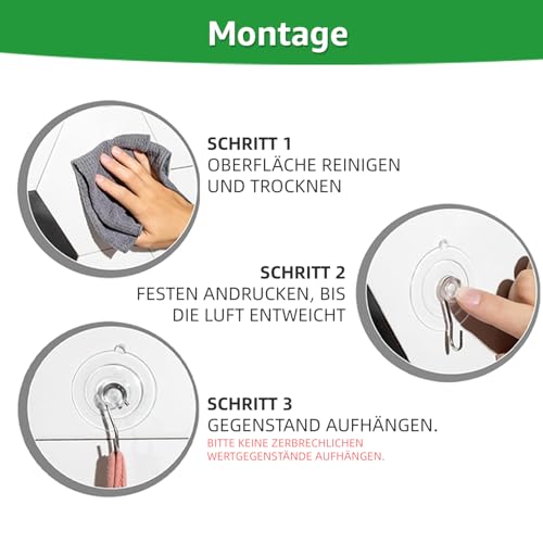 GeeMiLo Saugnapf mit Haken, Saughaken - [max. 4.5kg] [Ø 45 mm] [12 Stück], Hochwertige Saugnäpfe, Suction Cup Hooks für Camping | Badezimmer | Küche | Auto | Fenster, Wandhaken | Weihnachtsdeko