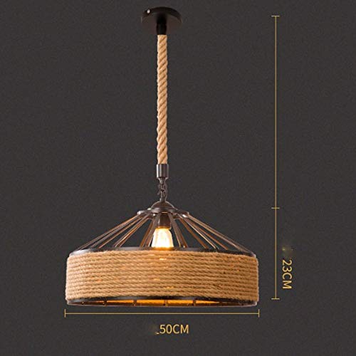 Iron art drop light rétro en chanvre avec tête d'éclairage orientable