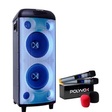 Polyvox, Caixa de Som Amplificada Polyvox Torre XT-990 TWS Bluetooth Full Led 2000W + Microfones sem fio