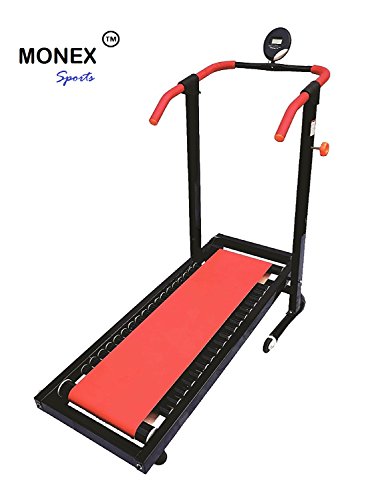 Image of Monex Manual Jogger Treadmill| Roller Jogging Machine for Home| Foldable Tread Mill| Multi-Function Walking and Jogging Gym Running Exercise Machines| Deluxe Treadmill| Lifeline Cardio Exercise