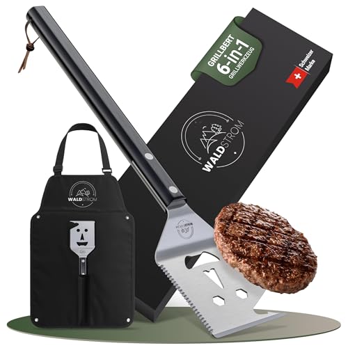 (-20%) Waldstrom® 6-in-1 Grillspachtel Multitool I Grill Zubehör Set mit inklusive Grillschürze - ideales BBQ Geschenk für Männer I Geburtstagsgeschenk für Männer