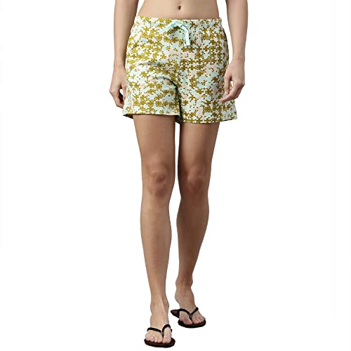 Image of Enamor Drawstring Mid Thigh Length Mid Rise Basic Shorts - Relaxed Fit, Super Soft Cotton - E062