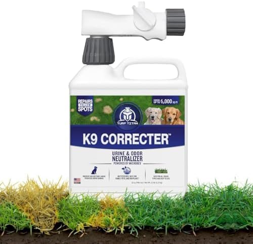 Turf Titan K9 Correcter Dog Urine Neutralizer for Lawns (32 oz) โ Fights Yellow Spots and Odors โ Grass Dog Urine Neutralizer to Grass Recovery with Weekly Use โ Covers Up to 6,000 Sq Ft