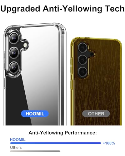 Image of HOOMIL Case for Samsung Galaxy S25 6.2-Inch, Non-Yellowing, Drop Protection, Anti-Scratch Transparent Hard Back Phone Cover - Black