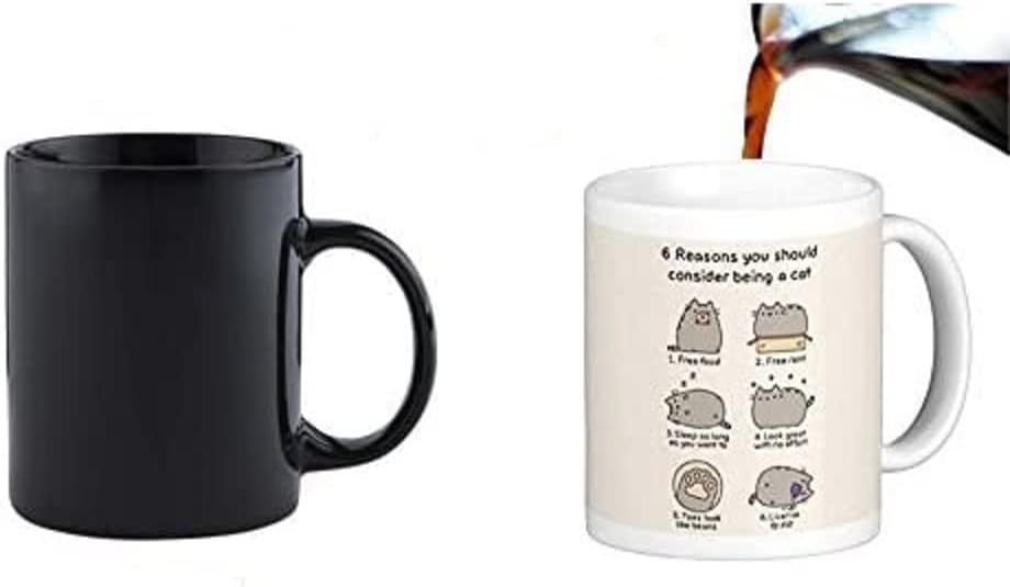 Acen "A6 Reasons You Should Consider being A Cat" Fun Magic Morphing Novelty Ceramic Coffee Tea Mug by Studios, White, 11 oz