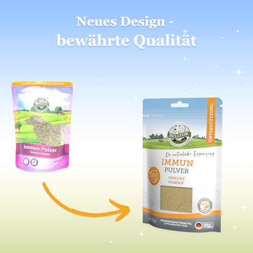 Bellfor Immunpulver für Hunde 250 g – Ergänzungsfuttermittel mit Propolis, Brennnessel, Hagebutte und Insektenprotein zur Unterstützung des Immunsystems bei Hunden