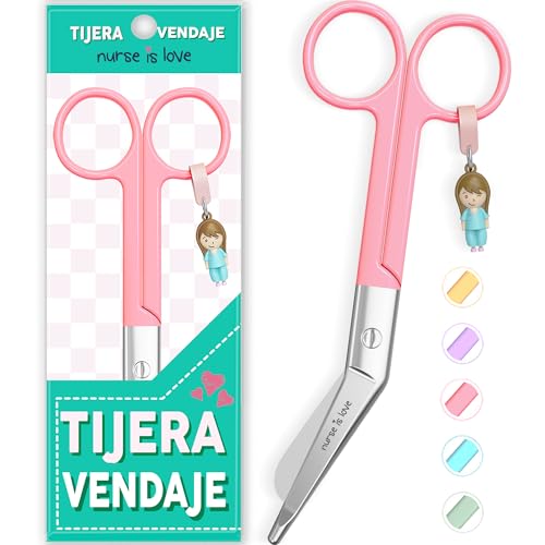 Nurse is Love Tijeras Enfermeria Punta Roma - Tijeras Pico de Pato Enfermeria | Ideal para Porta tijeras, Punta Redonda Profesional, Primeros Auxilios