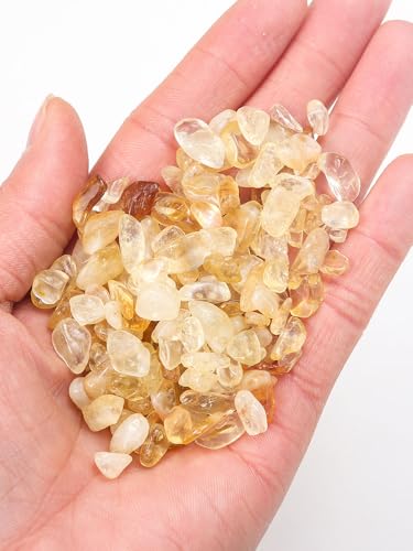 Namzi 200g Yellow Natural Crystal Crushed Stone 5-7mm Aromatherapy polishing Stone demagnetization Stone Fish Tank Purification Decoration Natural Stone