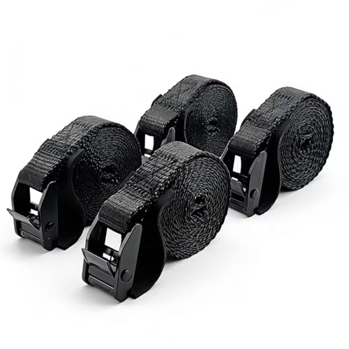 荷締めベルト タイダウンベルト 【傷防止パッド付】 ラッシングベルト 結束バンド 多用途 荷崩れ防止 自動車 バイク 地震対策 (4, 3m)