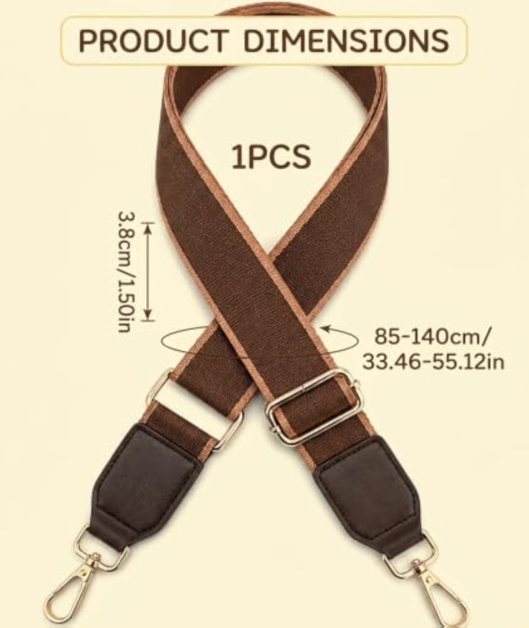 Brown Replacement Purse Straps for Sling Bags