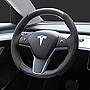 EASY EAGLE Car Suede Steering Wheel Cover, Custom Fit for Tesla Model Y/3, Segmented Protector Alcantara Material, Anti-Skid, Sweat-Absorbing, Breathable (Black, 2PCS)