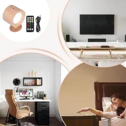 Lámpara de pared LED giratoria RGB con aplique recargable y control remoto 4