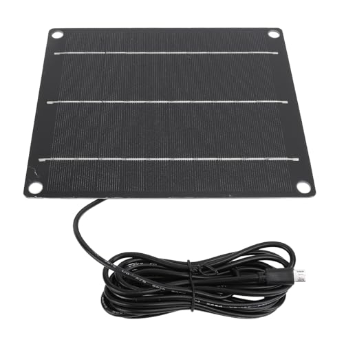 6W Portable Solar Panel Charger with Monocrystalline Silicon, Water Resistant, Suction Cups for Security Camera