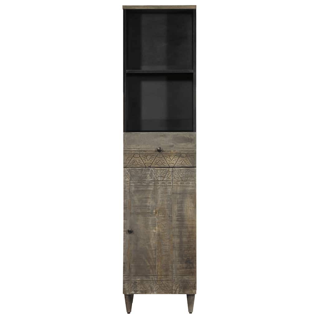 Mueble de Baño de Madera Sólida con Patrón Tallado a Mano y Amplio Espacio de Almacenamiento para Organización de Artículos de Tocador y Productos de Higiene Personal
