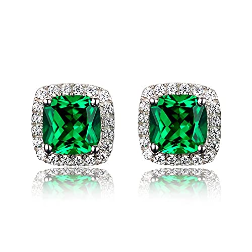 Boucles d'oreilles carrées vert émeraude au design raffiné