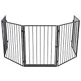 vidaXL ペット用暖炉フェンス ブラック スチール, ファイアガード, バーベキューハースゲート, ハースフェンス, グリルスクリーン, 安全フェンス, 暖炉ガード