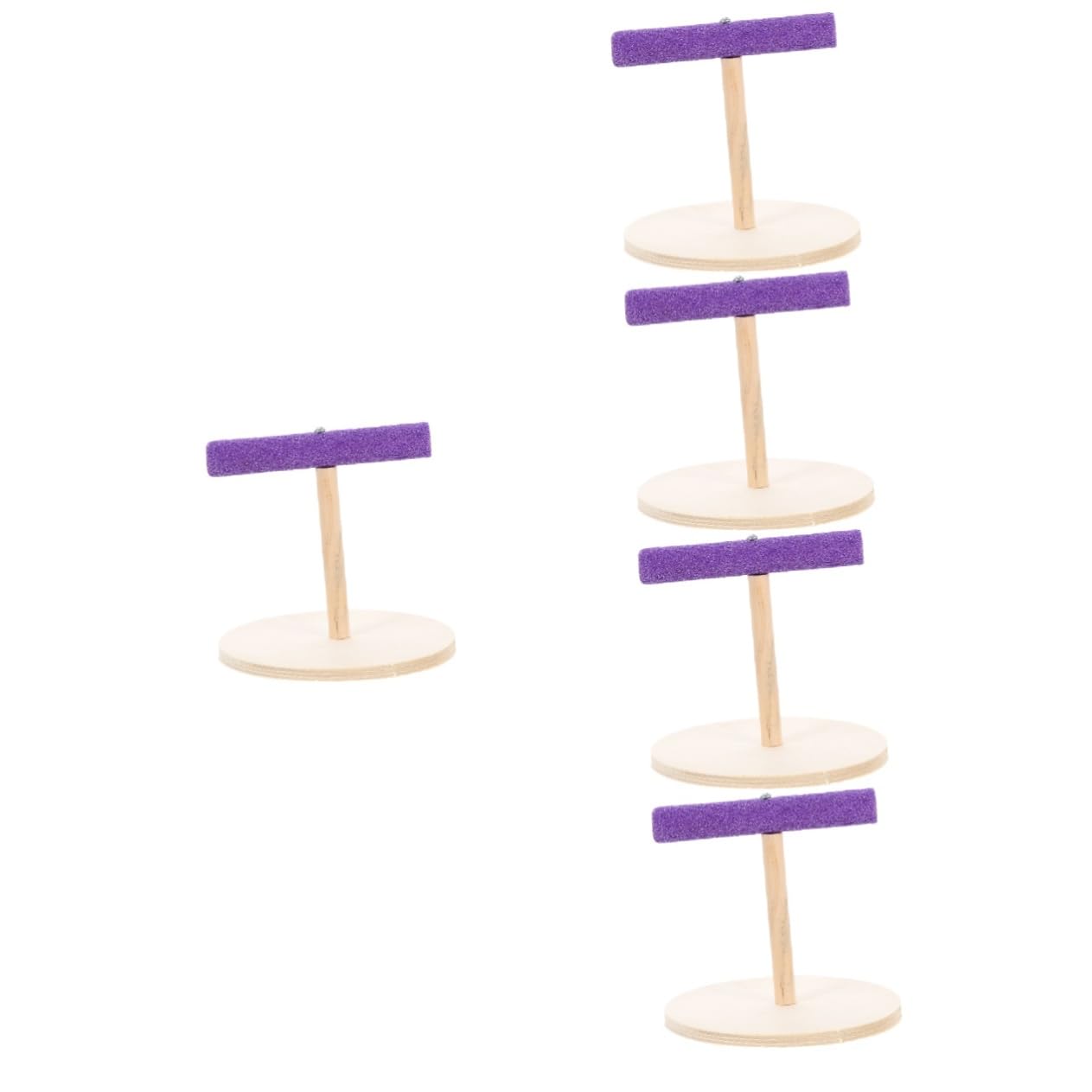 BESPORTBLE 5pezzi Posatoio Per Uccelli Legno Giocattolo Decorativo Per Pappagalli Piattaforma Per Uccelli Supporto Stabile Per Parrocchetti