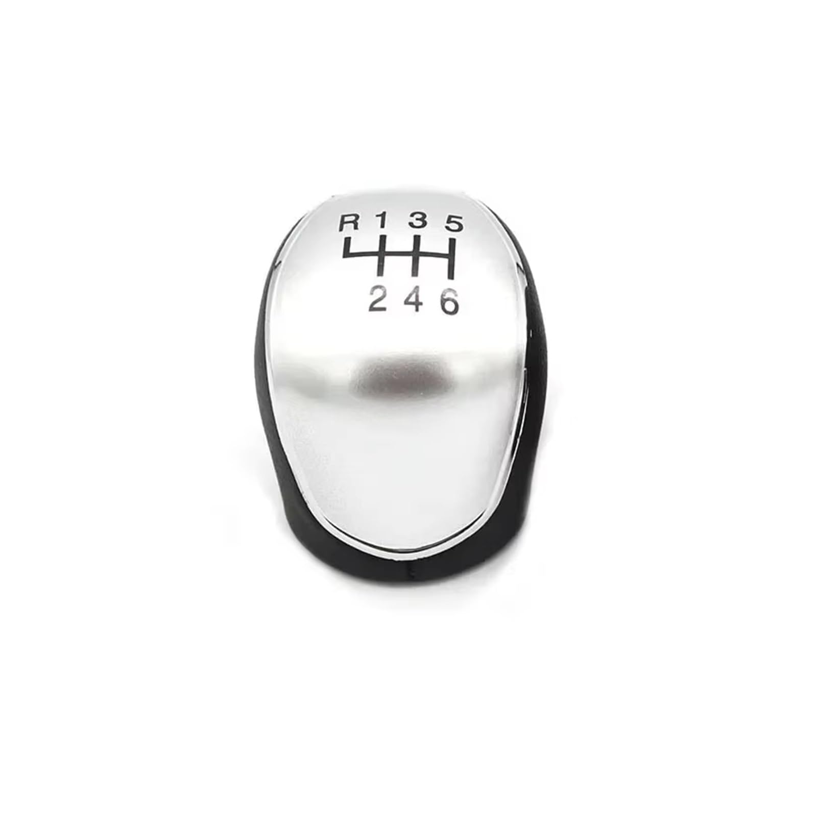 Qwqaab 6 Speed Silver Knob Manual Gear Knob For Mondeo 4 Mk4 Iv 2007-2014 Manual Gear Shift Knob Pu Gaiter Boot Cover Collar Interior Shifter(6 Speed Silver Knob)