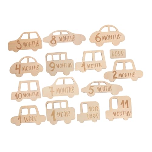 Set Di 15 Bigliettini in Legno Per Neonati Per Foto Mensili Sicuri Per Il Baby Shower
