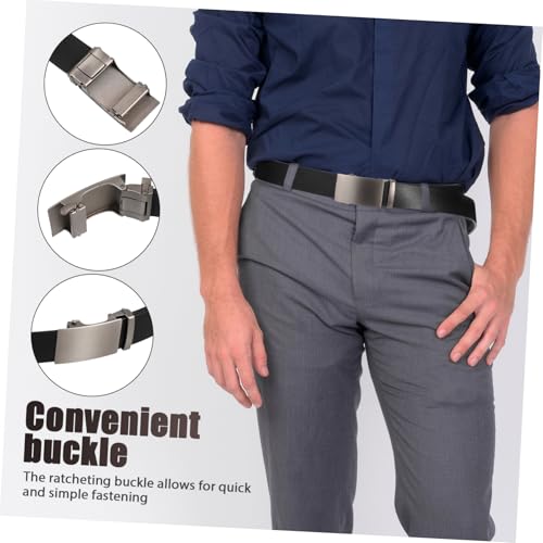 ARTIBETTER 2Pcs Adjustable Ratchet Belt with Retro Automatic Buckle Tpu Durable Men Trouser Waist Belt for Everyday Wear3