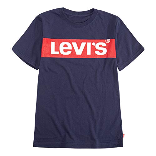 Levi's Boys' Toddler Box Tab Graphic T-Shirt, Dress Blues, 4T