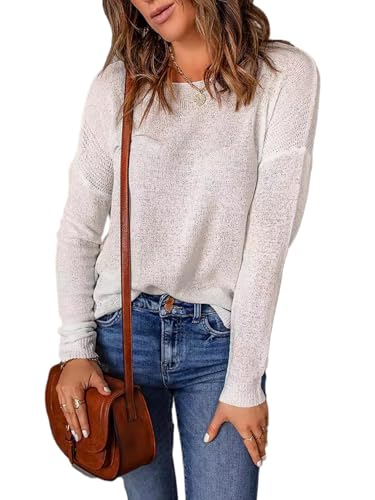 Fall Sweater for Women 2024 Lightweight Long Sleeve Fashion Tops