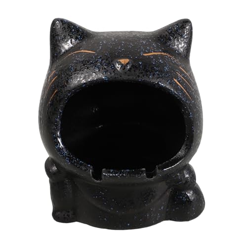 TOYANDONA Ceramic Cat Shaped Ashtray Large Capacity Tabletop Ash Holder for Smokers Indoor Outdoor Use Home Porch Patio Balcony Decoration