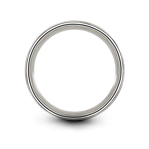 Chroma Color Collection Tungsten Carbide Wedding Band Ring 6Mm For Men Women Red Center Line Grey Interior With Flat Cut Brushed Polished Comfort Fit Anniversary Size 12.5 #TOP1