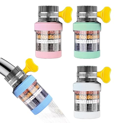 3 filtri per rubinetto con carbone attivo/filtro per acqua pulita/cartuccia purificatrice, filtro per rubinetto a 6 strati, filtro universale per doccia Colore:bianco, rosa, verde