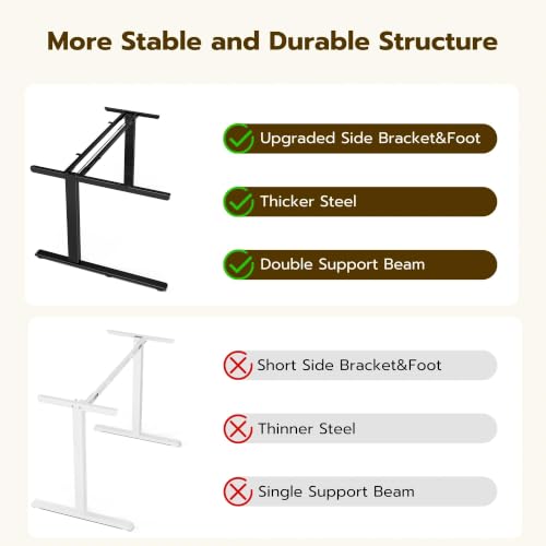 Image of Acrolix L Shaped Electric Standing Desk - 43x31.5 Inch Reversible Corner Sit Stand Desk with Hook&Cup Holder,Electric Height Adjustable Table,for Small Home Office&Bedroom Computer Desk, Oak