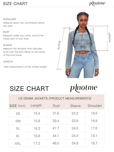 Plnotme Womens Cropped Denim Jackets Casual Long Sleeve Zipper Lapel Collar Crop Jean Jackets thumb #5