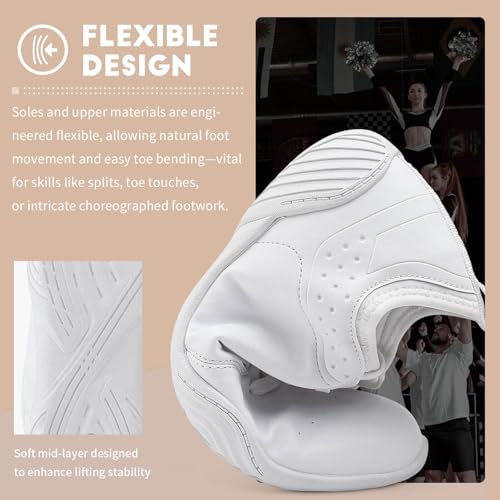 ziitop Cheer Shoes Girls Kids Youth White Cheerleading Shoe Sneakers Athletic Training Dance Walking4