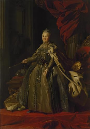 Tableau Portrait de Catherine II par Alexander Roslin - Affiche Murale 60x90cm