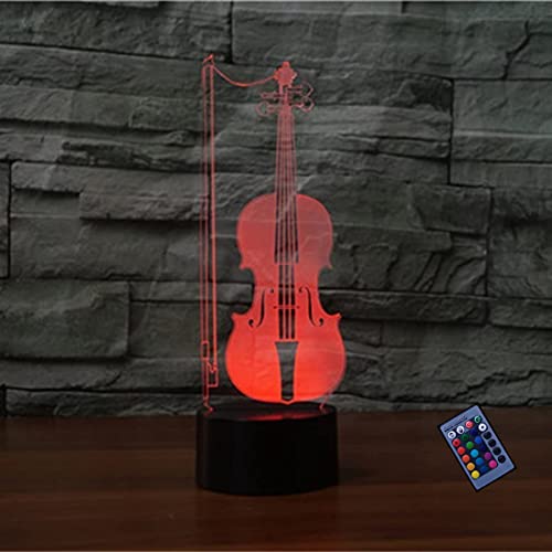 YTDZLTD Illusione Ottica 3D Violoncello Luce Notturna 16 Colori Mutevoli Telecomando USB Potere Toccare Cambiare Arredamento Lampada LED Lampada da Tavolo Bambini Brithday Natale Regalo